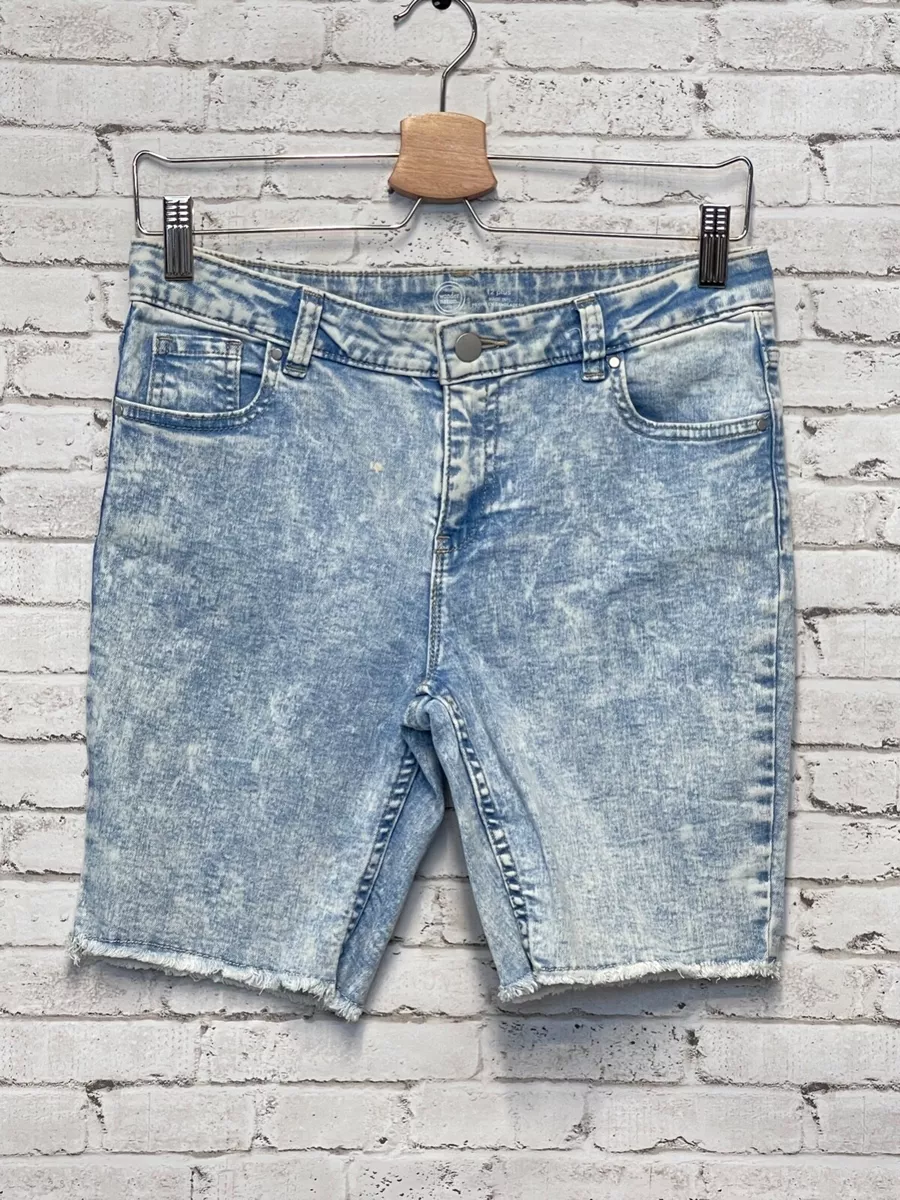 Wonder Nation Acid Wash Bermuda Denim Blue Jean Shorts Kids Girl s