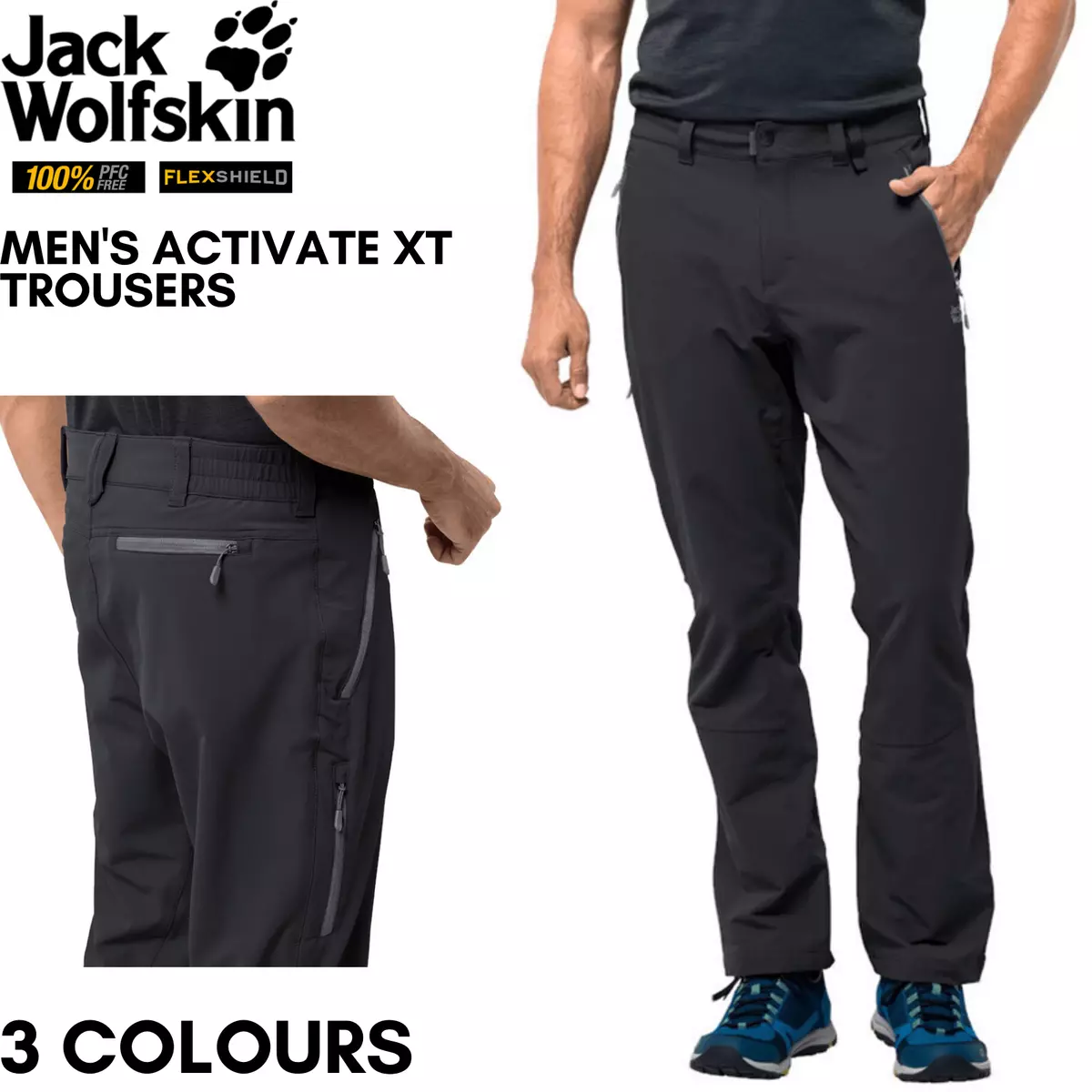 Jack Wolfskin Men's Activate XT Pants Trousers PFC Free Softshell