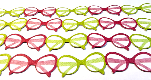 Sunglasses Multi-Color Pink Green 4 pc Cardstock 6" x 1/4" Recollections - Picture 2 of 2