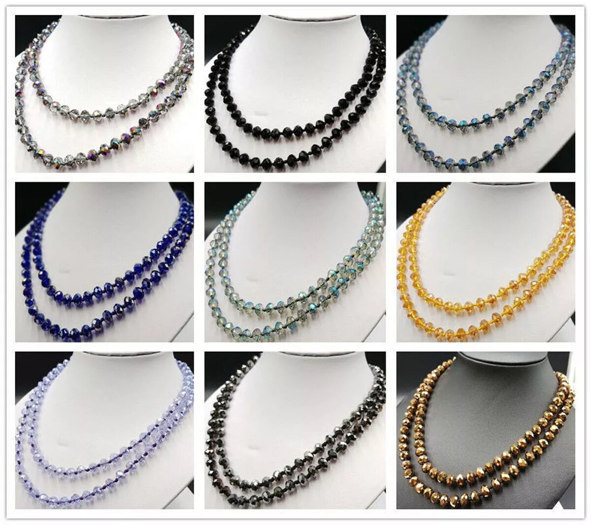Collana da 16,5 con perle rondelle sfaccettate a taglio tedesco, pietre di luna multicolore naturali da 8 a 15 mm - Italia