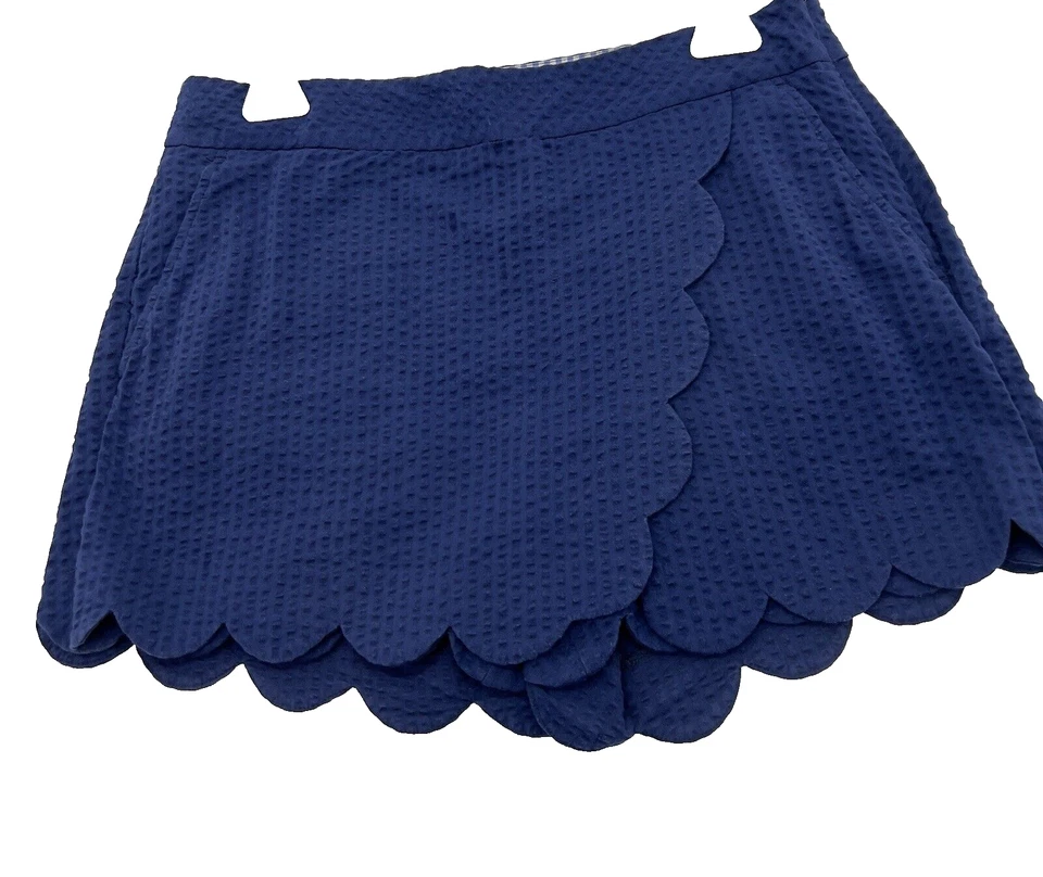 Saia curta feminina Vineyard Vines tamanho 2 azul Seersucker - Imagem 2 de 4