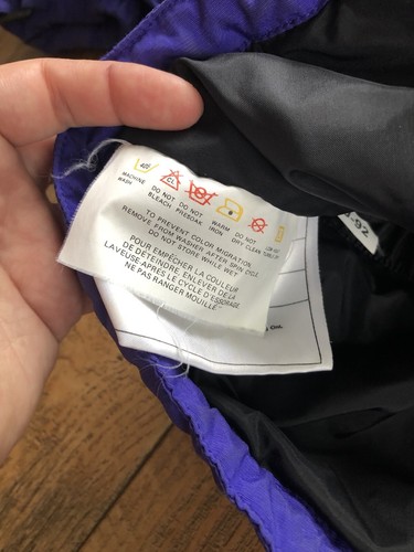 Couloir Youth Jacket Size 14 Purple Yellow Zip Up Insulated Ski Coat Hidden Hood - Picture 7 of 17