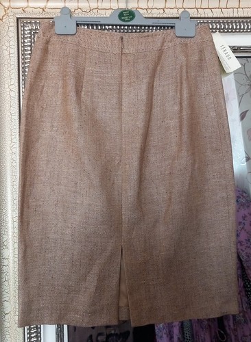 Vtg New FERAUD Ladies Smart Oatmeal Linen Silk Blend Lined 2 Piece Skirt Suit 12 - Picture 21 of 23