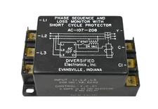 Diversified Electronics AC-107-208 Phase Sequence & Loss Monitor NOS