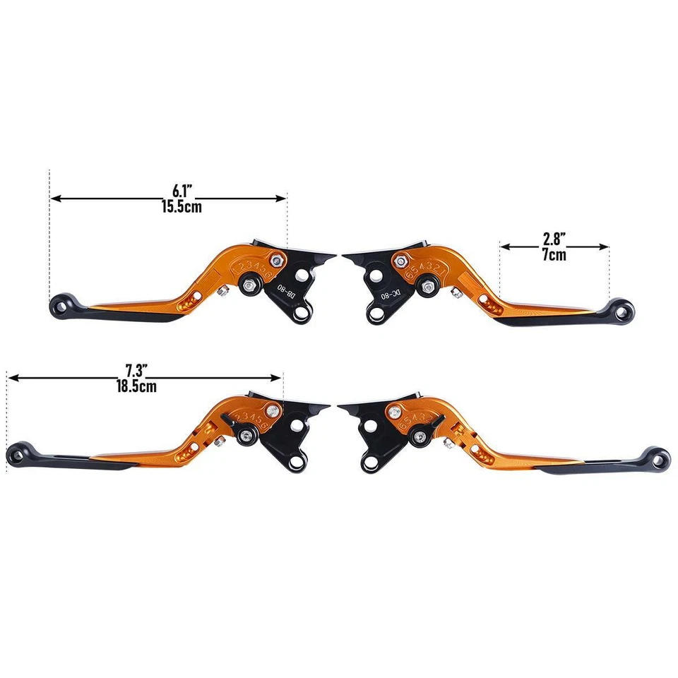 Palancas de embrague de freno extensibles plegables para Yamaha FZ8 2011-2015 FZ6R 2009-2017 Foto 4 de 4