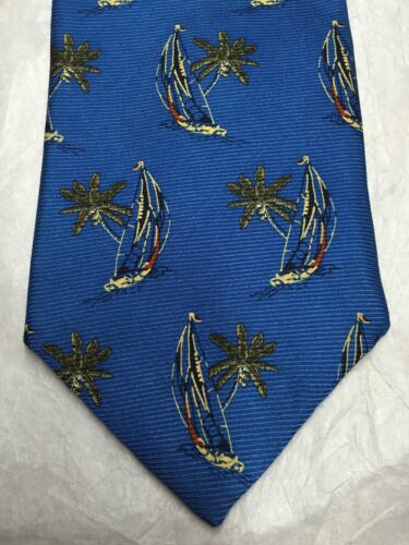 TANGO MENS TIE BLUE WITH SAIL BOATS 4 X 61