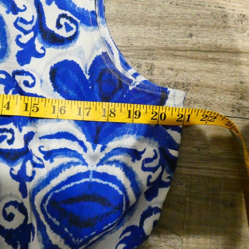 Soft Surroundings Dress Women Large Blue White Tiered A Line Relax Beach Resort - Picture 9 of 13