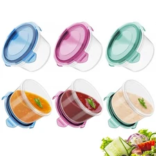 Freshmage Salad Dressing Container to Go, [6 Pack] 2.7 oz Small Condiment Con...