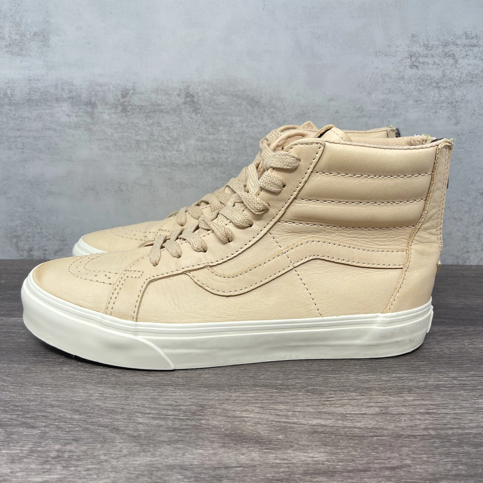 Vans Sk8 Ciao Uomo 7 5 Pelle Marrone Riedizione Zip Vachetta Veggie Marrone Bianco