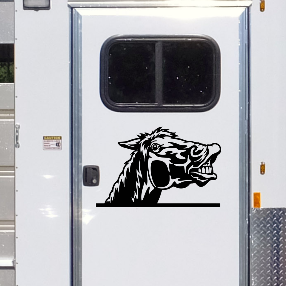 Funny Peeking Horse Decal Truck Trailer Window Tumbler Sticker | eBay