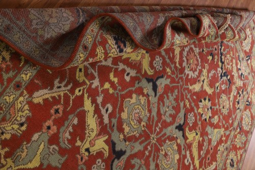 Rust Heriz Serapi Indian Hand-Knotted Area Rug for Living Room 9x12 ft - Picture 19 of 22