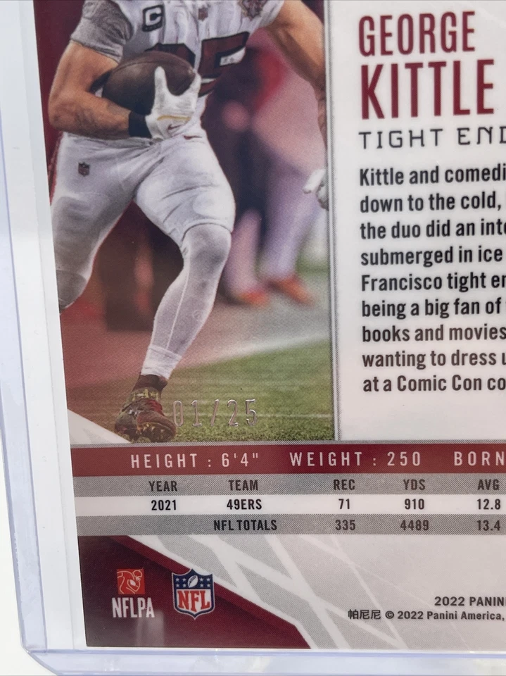 2022 Panini Phoenix George Kittle Green 1/25 #55 - Image 3 of 3