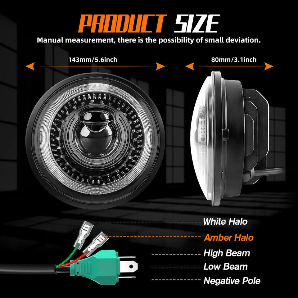 Светодиодные фары COLIGHT 4 шт 5,75 дюйма 5-3/4 дюйма пусковые гало дневные ходовые огни для 325i 528i E30 DOT - Изображение 4 из 4