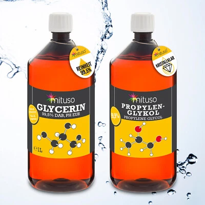 MITUSO Glycerin + Propylenglykol à 1L 99,9% rein Pharmaqualität Lebensmittelqualität