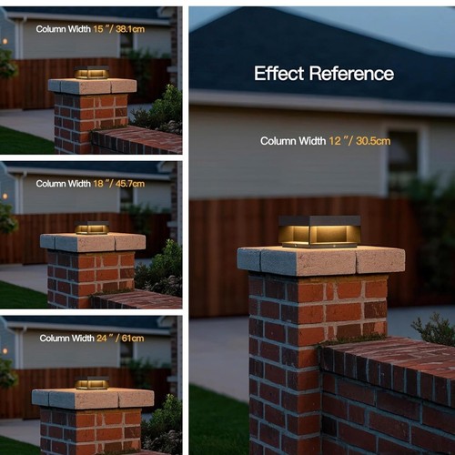 Outdoor Post Lights - LED Modern Black Column Pillar Lamps Square Patio Pole... - Picture 6 of 8