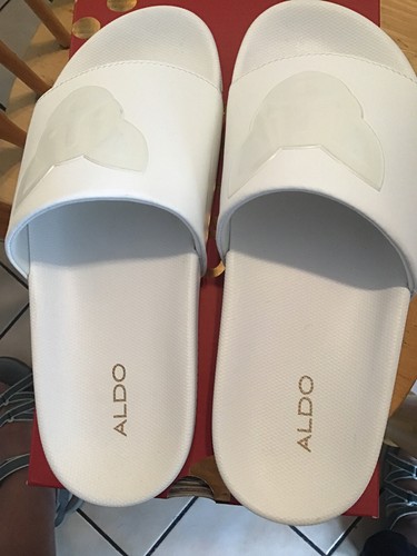 New Aldo Slides White Mens Pooch 7 Men 