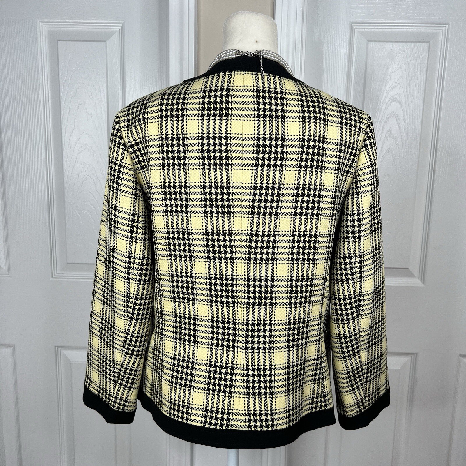 KASPER Polyester Elastane Blazer Size 8 Yellow Bl… - image 5