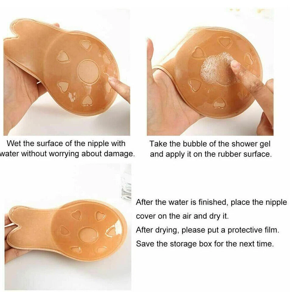 Silicone Bra Self Adhesive Push Up Breast Lift Strapless Invisible Pasties Cover - Image 4 of 4