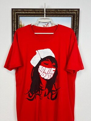 Vtg 2004 Sonic Youth Nurse Band Tee Over Print Shirt Rare Hype Red