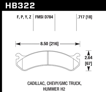 Pastillas de freno delanteras Hawk SuperDuty Truck para 01-10 Chevy Silverado 2500 HD Foto 4 de 4