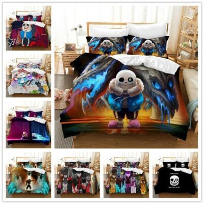 Undertale Sans Bettbezug Kissenbezug Bettbezug-Set Einzel Doppel