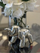 Chrome Metallic Like Balloon Animal Elephant Figurine Rare Y2K 9.5in Long 2lbs