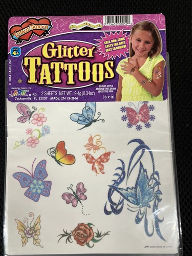 (x4) Tatuaggi Totali, Tatuaggi per Bambini, 4 Confezioni - Bambini, Glitter, Tribali, Bagliore nel Buio - Foto 4 di 5