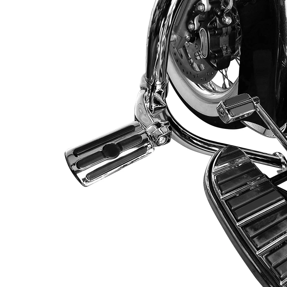 10mm Highway Foot Pegs Footrest Chrome Fit For Harley Davidson Touring Softail - Image 4 of 4