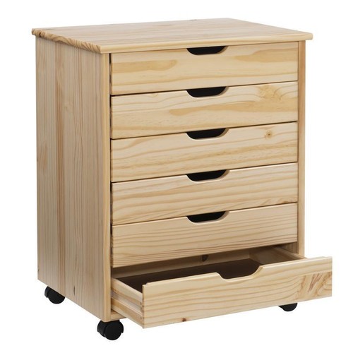 Carrello Portaoggetti 6 Cassetti Finitura Legno Mobile Organizzazione Ufficio Camera Nuovo - Foto 13 di 20