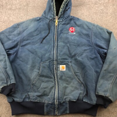 Carhartt vintageアウター Vintage Carhartt Jacket Men XL Blue Canvas Quilt Lined