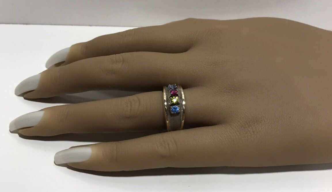 10k リング VTG DESIGNER SIGNED RING OF LIFE JTC 10K YELLOW GOLD MULTI