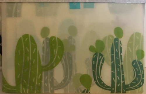 MOJAVE CACTUS PEVA SHOWER CURTAIN BY HAVEN GREEN BLUE DARK GRAY SOUTHWESTERN - 第 4/10 張圖片