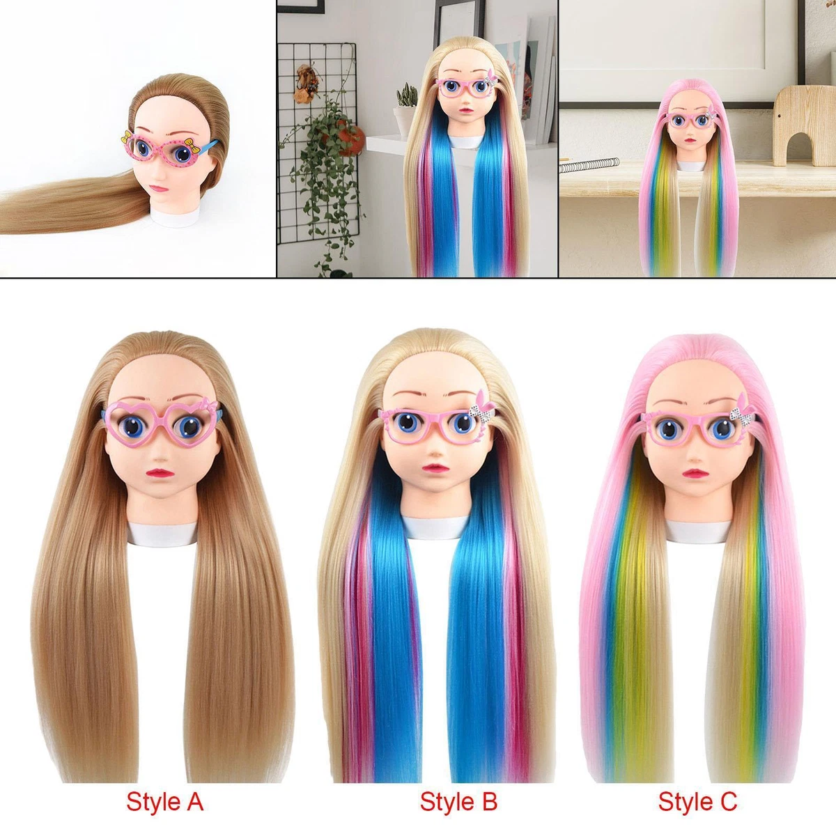 Doll Mannequin Head Kids Styling Practice Doll Head for Barbershops Children