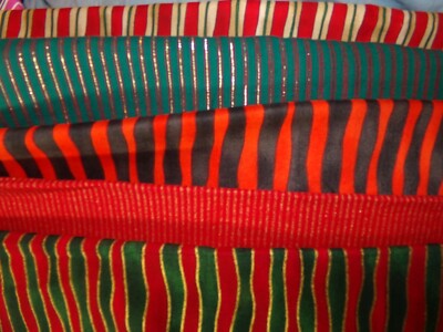 CHRISTMAS STRIPES Pin Stripes GOLD Cotton FABRIC U-Pick SEE INFO 1/2 YD BTHY