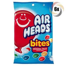 6x Bags Airheads Original Fruit Assorted Flavored Bite Size Bites Candy - 6oz