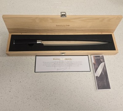 Kamikoto 12.5in Chef's Knife Straight Edge Japanese Honshu Steel w/ Wooden Box