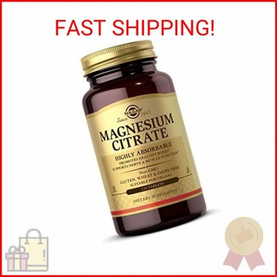 Solgar Magnesium Citrate, 120 Tablets - Promotes Healthy Bones - Supports Nerve 