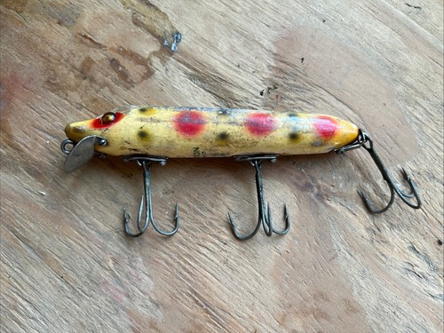 Leur De Pêche Vintage Heddon Musky Vamp 8 - Écaille, Yeux En Verre - Pour Brochet, Bar - Occasion