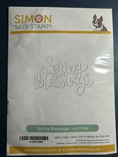 NEW! Simon Says Stamp-SPRING BLESSINGS SCRIPT Word Die - ~ 1.25" x 2.5"