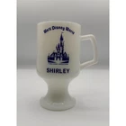 Vintage Walt Disney World Milk Glass Pedestal Mug "Shirley"
