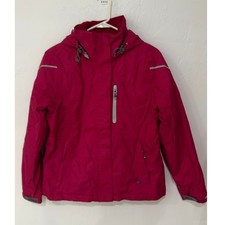 Lands' End Womens Pink Squall Hooded Jacket Water Resistant S 6-8