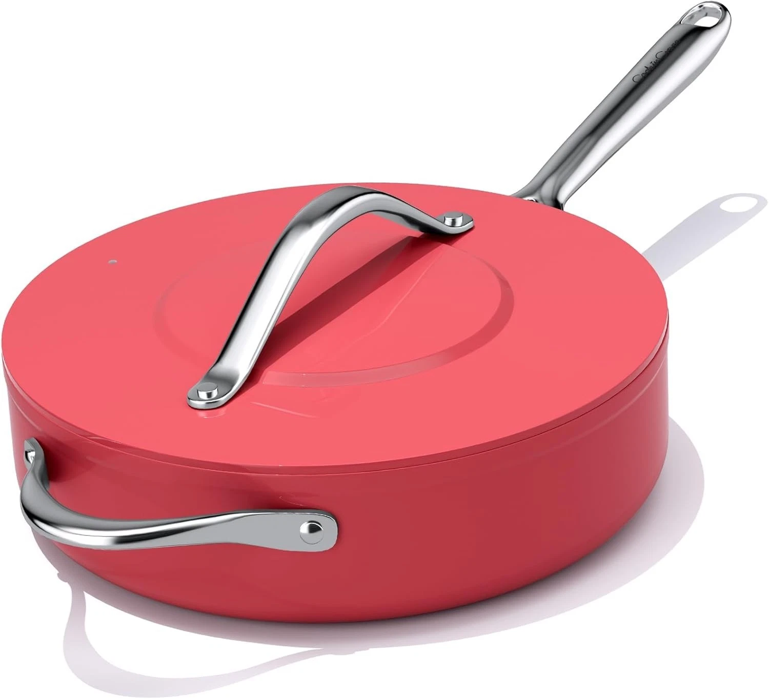 CookinCraze COOK-STP Deep Frying Pan Fusion Red Nonstick Ceramic Dishwasher Safe