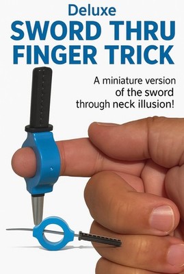 1 Deluxe SWORD THROUGH FINGER Ring Kid Close Up Toy Magic Trick Joke Knife Gag