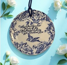 Vtg. Burleigh Pottery England Blue/White Wall...