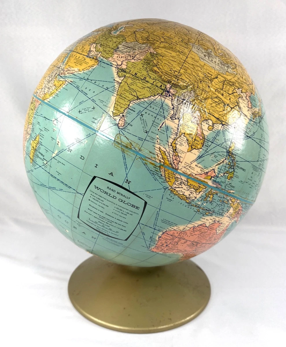 Rand McNally & Co. Vintage Original Antique World Worlds Globes
