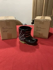 Yankee Candle Halloween Black Witch Boot Candle Holder New, 2023 (Lot of 3)