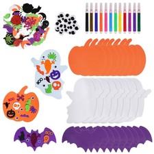 JTYKUYR 186pcs Halloween Crafts Foam Stickers Pumpkins Ghost Spider Bat DIY C...