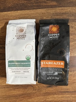 Copper Moon Coffee Stargazer And Rainforest Reserve Ground Coffee 2 12 oz Bags