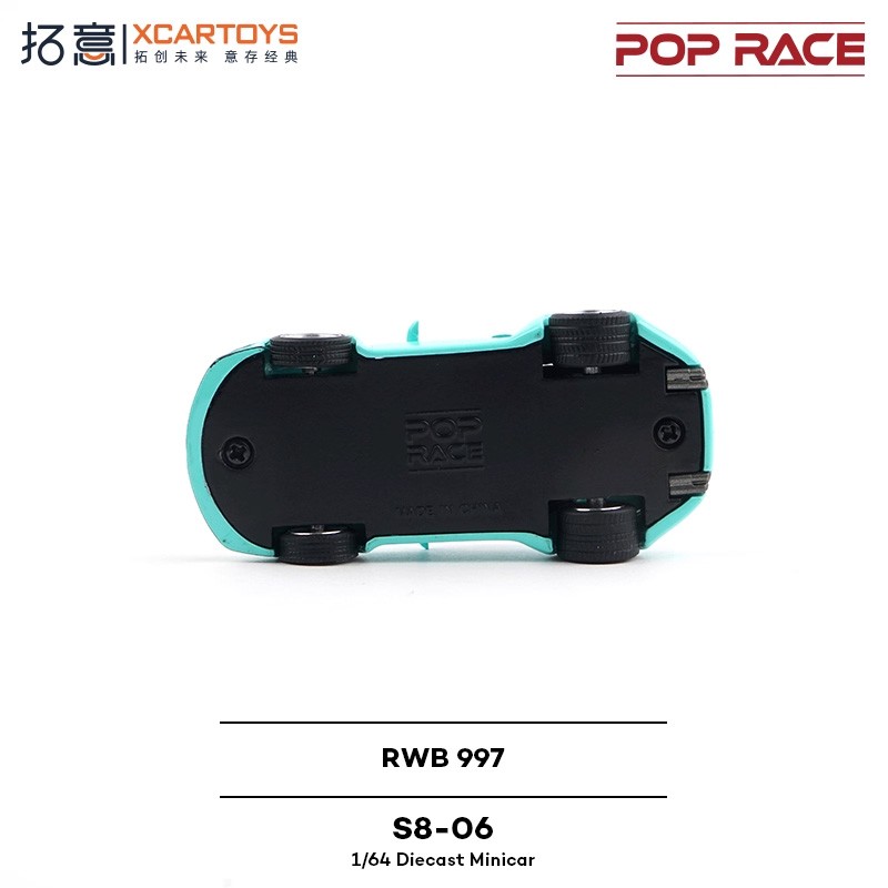 Xcartoys x POP RACE 1:64 RWB997 Blue Diecast Model Car 