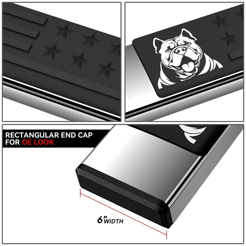 Barra Nerf estribo lateral cromada de 6" para Silverado Sierra 07-19 doble cabina Foto 3 de 4